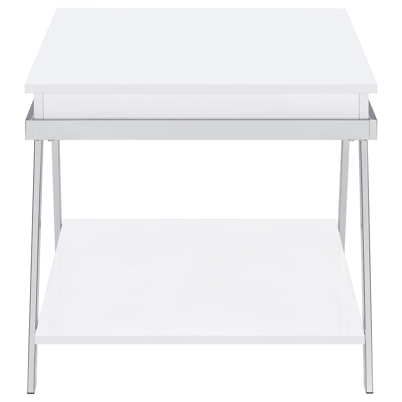 Marcia Coffee and End Table Set White High Gloss