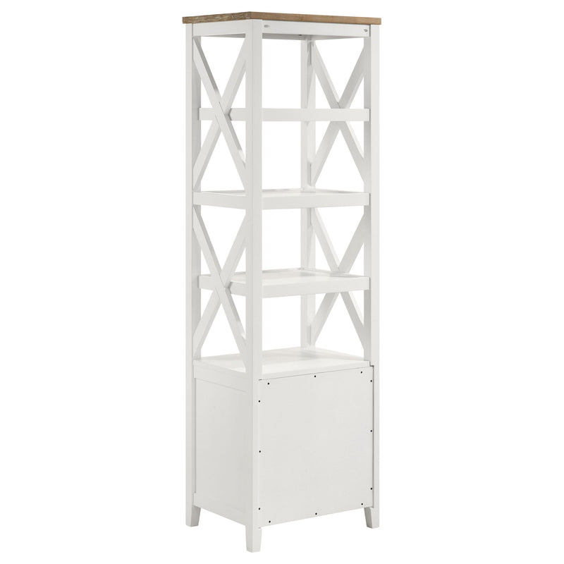 Hollis 2-door Wood 67-inch TV Stand with Drawer Brown and White
