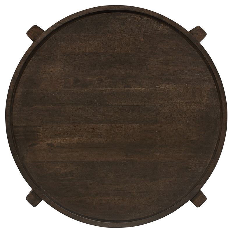 Cota  Solid Wood Coffee and End Table Set Dark Brown