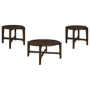 Cota  Solid Wood Coffee and End Table Set Dark Brown
