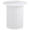 Rowena Coffee and End Table Set White Faux Marble