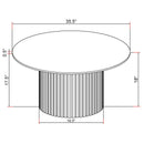 Rowena Round Sintered Stone Coffee Table White Faux Marble