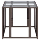 Adri Rectangular Glass Top Side End Table