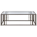 Adri Rectangular Glass Top Coffee Table