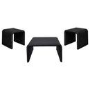 Cahya  Rattan Coffee and End Table Set Black
