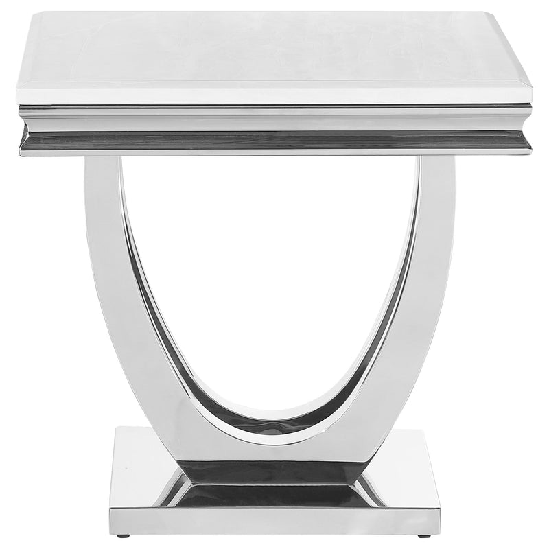 Kerwin  Rectangular Coffee and End Table Set Chrome