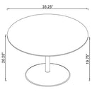 Ganso Round Glass Top Coffee and End Table Set Black