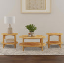 Camillo  Round Coffee and End Table Set Maple