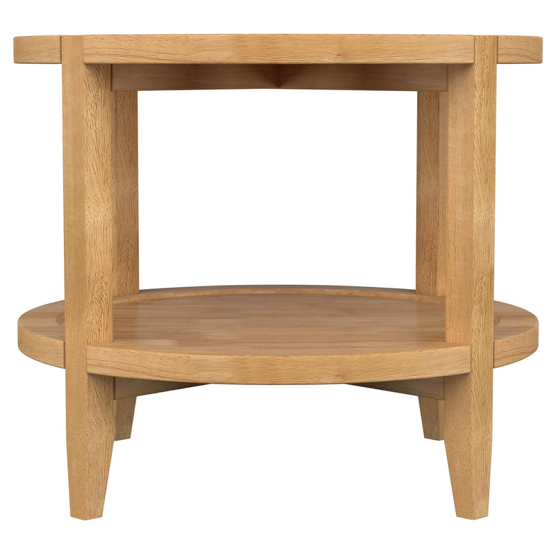Camillo  Round Coffee and End Table Set Maple