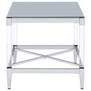 Lindley Square Tempered Mirror Acrylic Side End Table Chrome