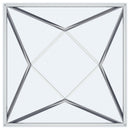 Brittania Square Glass Top Geometric End Table Nickel
