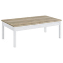 Stacie  Coffee Table Set Distressed Pine and White