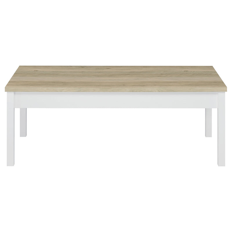 Stacie  Coffee Table Set Distressed Pine and White