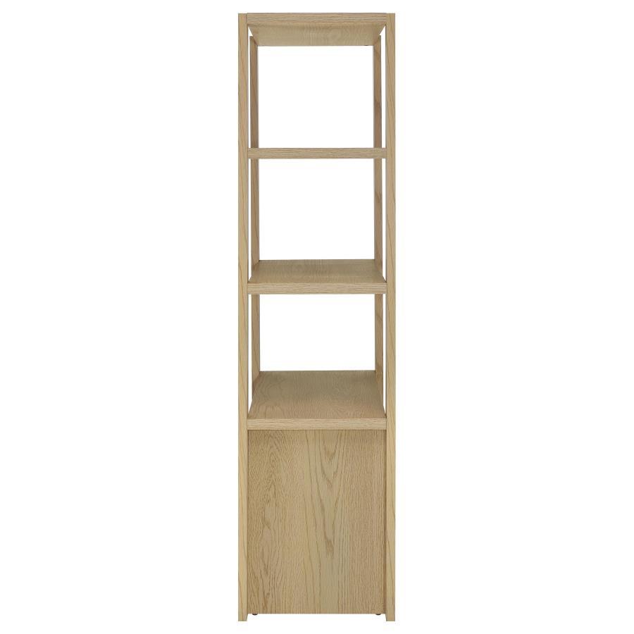 Laurelton - 3-Shelf Media Tower Tall Pier Cabinet - Light Oak