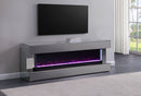 Vallerie 71-inch TV Stand with Visual Flame Box Black