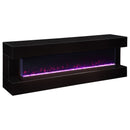 Vallerie 71-inch TV Stand with Visual Flame Box Black