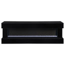 Vallerie 71-inch TV Stand with Visual Flame Box Black