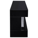 Vallerie 71-inch TV Stand with Visual Flame Box Black