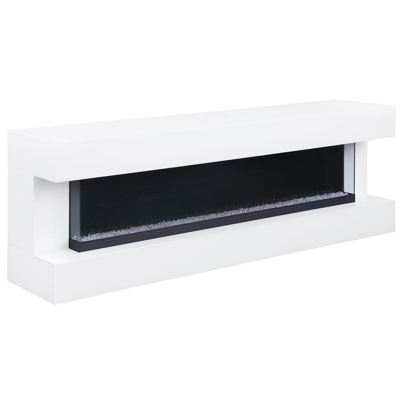 Vallerie 71-inch TV Stand with Visual Flame Box Black