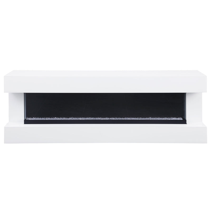 Vallerie 71-inch TV Stand with Visual Flame Box Black