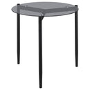 Rosalie Round Smoked Glass Top End Table Grey