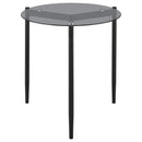 Rosalie Round Smoked Glass Top End Table Grey