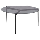 Rosalie Round Smoked Glass Top Coffee Table Grey