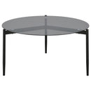 Rosalie Round Smoked Glass Top Coffee Table Grey