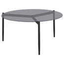 Rosalie Round Smoked Glass Top Coffee Table Grey