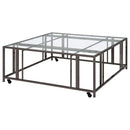 Adri Rectangular Glass Top Coffee Table