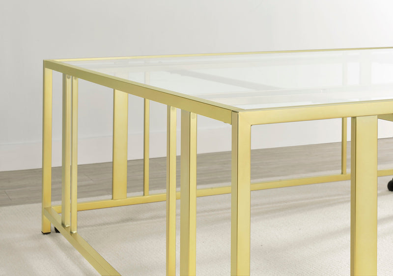 Adri Rectangular Glass Top Coffee Table
