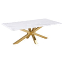 Visalia  Faux Marble Coffee and End Table Set White