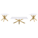 Visalia  Faux Marble Coffee and End Table Set White