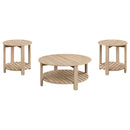Fowler Round Coffee and End Table Set Natural