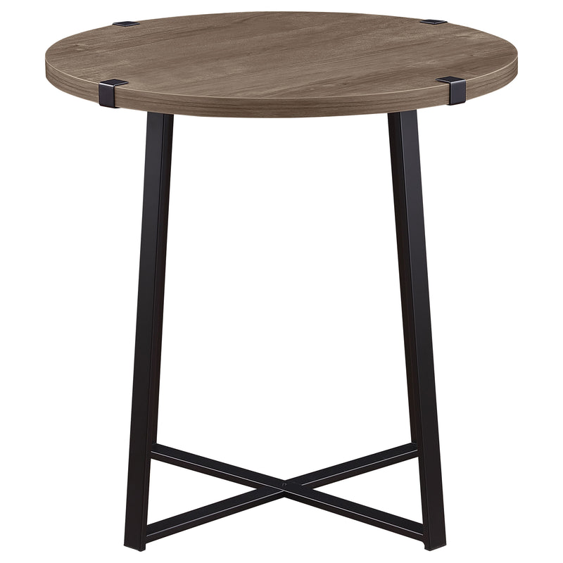 Marcus Round Coffee and End Table Set Light Brown