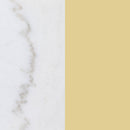 Jonelle Round Glass Top End Table White Marble Shelf Gold