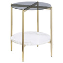 Jonelle  Round Coffee and End Table Set Gold