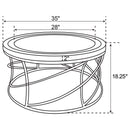 Elise  Round Mirror Top Coffee and End Table Set Gold