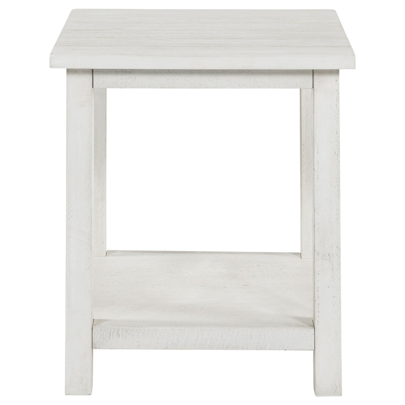 Payne Wood End Table with Shelf Distressed Brown