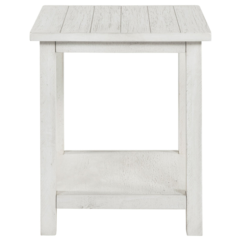 Payne Wood End Table with Shelf Distressed Brown