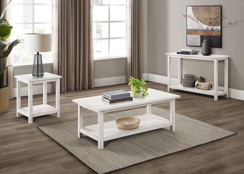 Payne Wood End Table with Shelf Distressed Brown