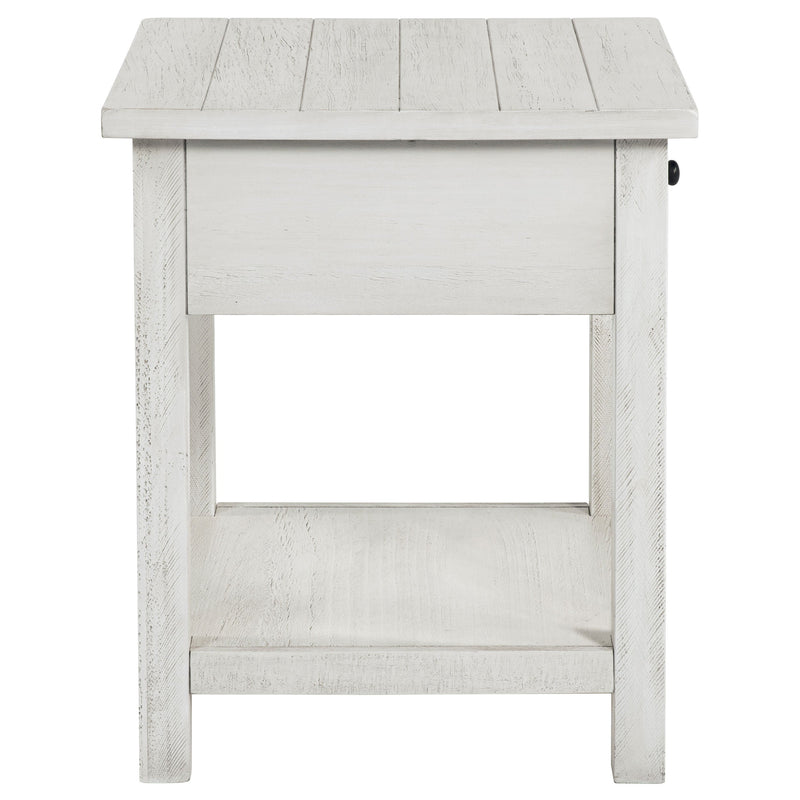Payne 1-drawer Wood End Table with Shelf Distressed Brown