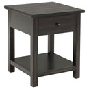 Payne 1-drawer Wood End Table with Shelf Distressed Brown