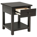 Payne 1-drawer Wood End Table with Shelf Distressed Brown