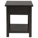 Payne 1-drawer Wood End Table with Shelf Distressed Brown