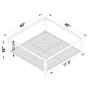 Amherst Glass Top Metal with Cane Shelf Coffee Table Black