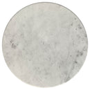 Hermas  Round Marble Coffee and End Table Set White