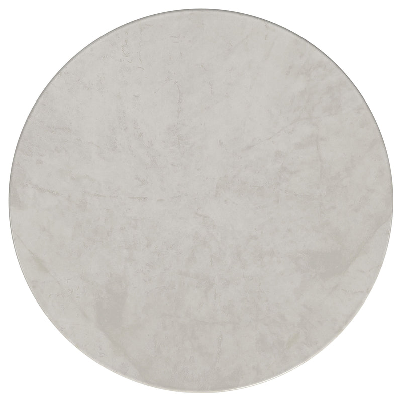 Hermas Round Genuine Marble Top Metal Coffee Table White