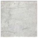 Ebby Square Genuine Marble Top Metal End Table White