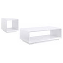 Paseo Coffee and End Table Set White High Gloss